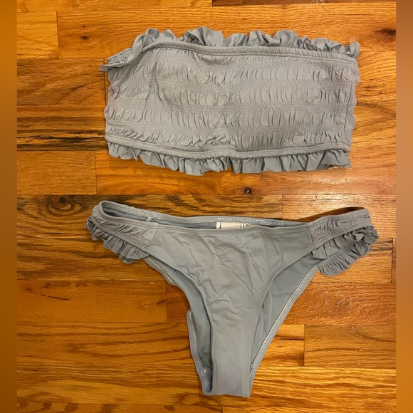 Light Blue Ruffle Bikini Set - Picture 3 of 8